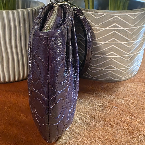 COACH Purple Embossed Clutch - Picture 7 of 15